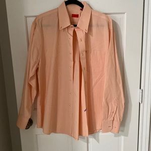 Large Peach IZOD Long Sleeve button down shirt